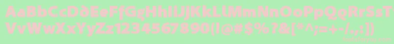 SantanaBlack Font – Pink Fonts on Green Background