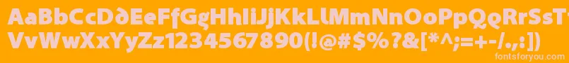 SantanaBlack-fontti – vaaleanpunaiset fontit oranssilla taustalla