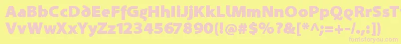 SantanaBlack Font – Pink Fonts on Yellow Background