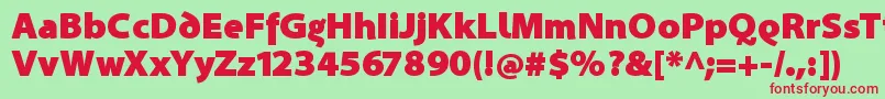 SantanaBlack Font – Red Fonts on Green Background