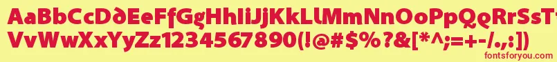 SantanaBlack Font – Red Fonts on Yellow Background