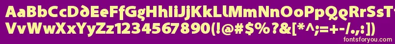 SantanaBlack Font – Yellow Fonts on Purple Background