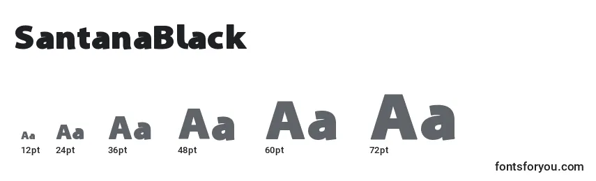 Размеры шрифта SantanaBlack