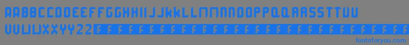 Corruptarounded-Schriftart – Blaue Schriften auf grauem Hintergrund