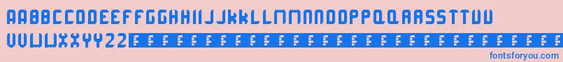 Corruptarounded Font – Blue Fonts on Pink Background