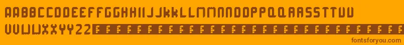 Corruptarounded Font – Brown Fonts on Orange Background