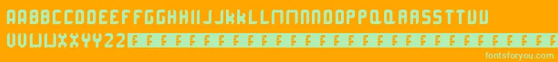 Corruptarounded Font – Green Fonts on Orange Background