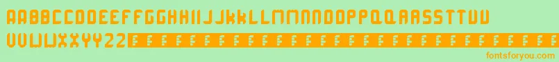 Corruptarounded Font – Orange Fonts on Green Background