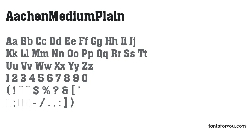 Fuente AachenMediumPlain - alfabeto, números, caracteres especiales