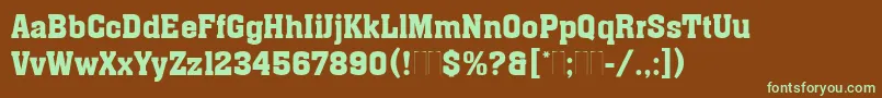 AachenMediumPlain-Schriftart – Grüne Schriften auf braunem Hintergrund