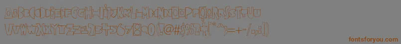 フォントCorianderstd – 茶色の文字が灰色の背景にあります。