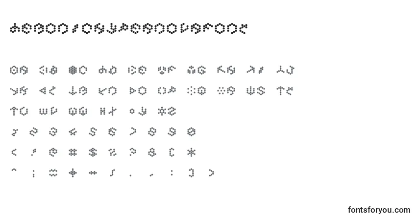 Schriftart Demonichypernovafont – Alphabet, Zahlen, spezielle Symbole