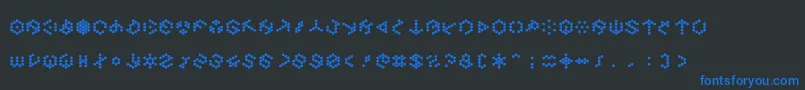 フォントDemonichypernovafont – 黒い背景に青い文字