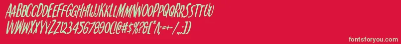 Kennebunkportcondital Font – Green Fonts on Red Background