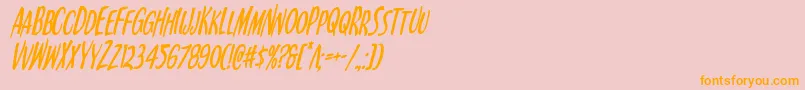 Kennebunkportcondital Font – Orange Fonts on Pink Background