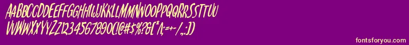 Kennebunkportcondital Font – Yellow Fonts on Purple Background