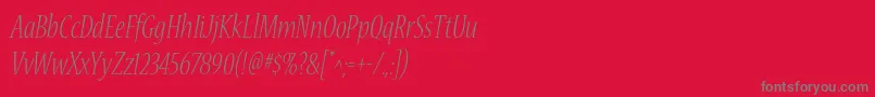 More about NuevastdLightconditalic Font NuevastdLightconditalic Font – Gray Fonts on Red Background