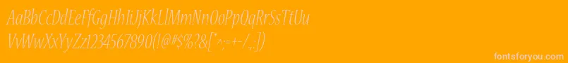 NuevastdLightconditalic Font – Pink Fonts on Orange Background