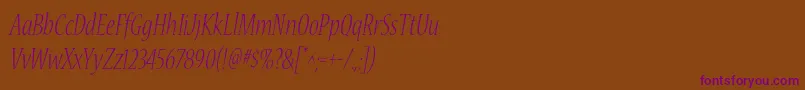 Шрифт NuevastdLightconditalic – фиолетовые шрифты на коричневом фоне