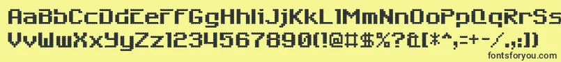 6809chargen Font – Black Fonts on Yellow Background