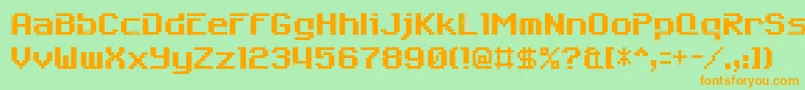 6809chargen Font – Orange Fonts on Green Background