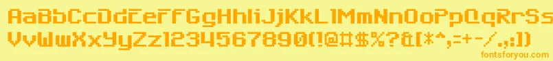 6809chargen Font – Orange Fonts on Yellow Background