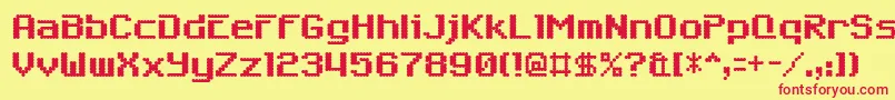 6809chargen Font – Red Fonts on Yellow Background