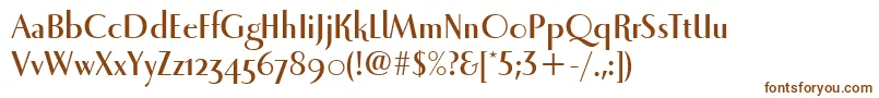 LunaItcBold-fontti – ruskeat fontit valkoisella taustalla