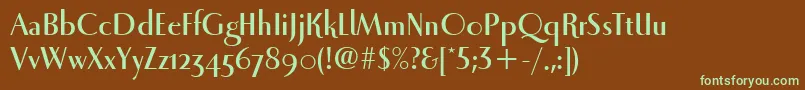 LunaItcBold Font – Green Fonts on Brown Background