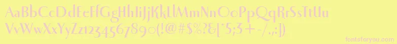 LunaItcBold Font – Pink Fonts on Yellow Background