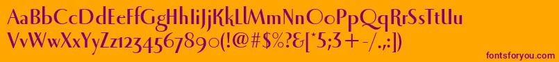 LunaItcBold Font – Purple Fonts on Orange Background