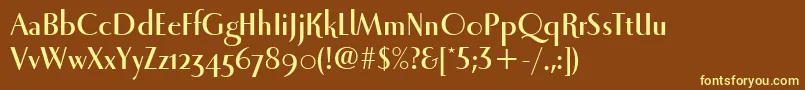 LunaItcBold Font – Yellow Fonts on Brown Background