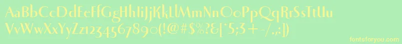 LunaItcBold Font – Yellow Fonts on Green Background