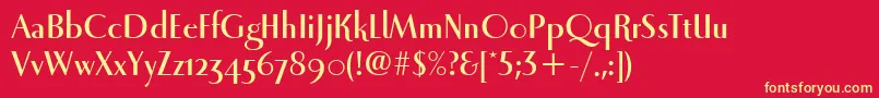 LunaItcBold Font – Yellow Fonts on Red Background
