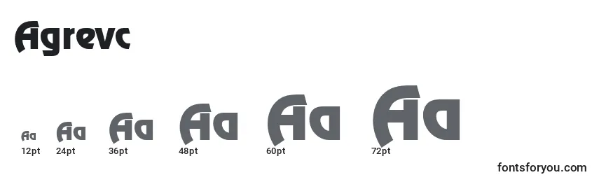 Размеры шрифта Agrevc