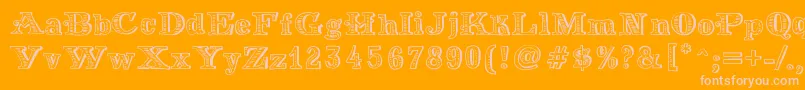 Więcej informacji o czcionce MoneyMoney Czcionka MoneyMoney – różowe czcionki na pomarańczowym tle
