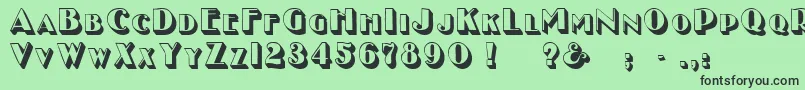 フォントGeEnchasedCaps – 緑の背景に黒い文字