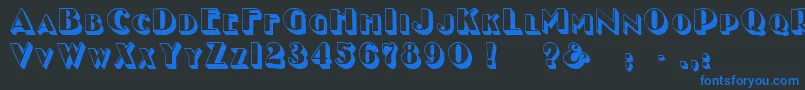 フォントGeEnchasedCaps – 黒い背景に青い文字
