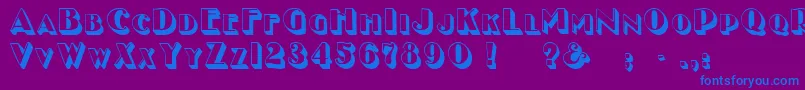 GeEnchasedCaps-fontti – siniset fontit violetilla taustalla