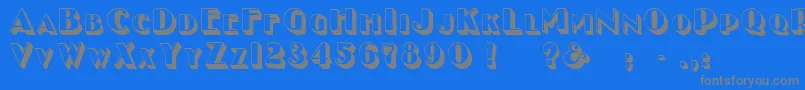 GeEnchasedCaps Font – Gray Fonts on Blue Background