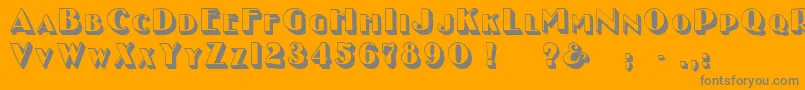Fonte GeEnchasedCaps – fontes cinzas em um fundo laranja
