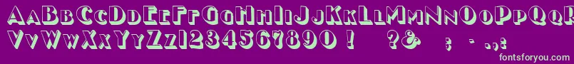 GeEnchasedCaps-fontti – vihreät fontit violetilla taustalla