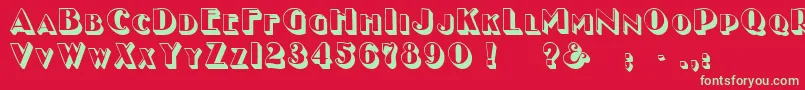 GeEnchasedCaps Font – Green Fonts on Red Background