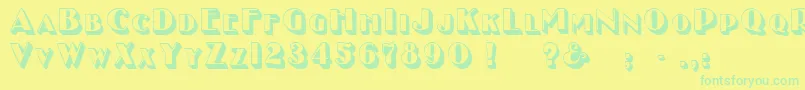 GeEnchasedCaps Font – Green Fonts on Yellow Background