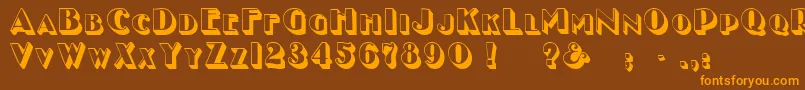 GeEnchasedCaps-Schriftart – Orangefarbene Schriften auf braunem Hintergrund
