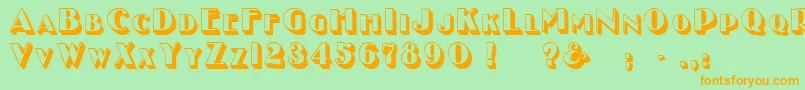 GeEnchasedCaps-Schriftart – Orangefarbene Schriften auf grünem Hintergrund