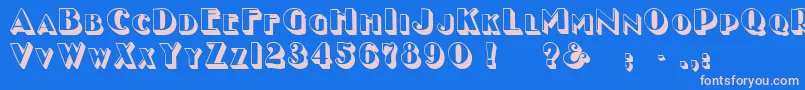 Fonte GeEnchasedCaps – fontes rosa em um fundo azul