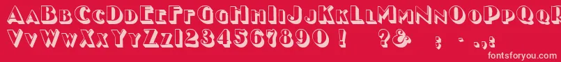 GeEnchasedCaps Font – Pink Fonts on Red Background