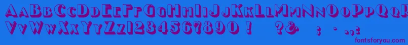 GeEnchasedCaps-Schriftart – Violette Schriften auf blauem Hintergrund