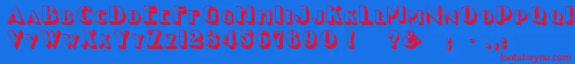 fuente GeEnchasedCaps – Fuentes Rojas Sobre Fondo Azul